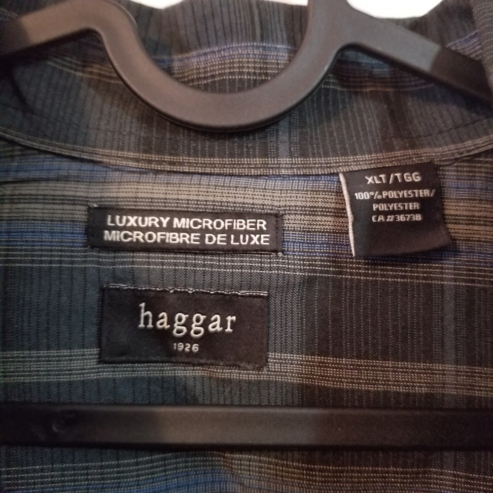 Haggar Plaid Luxury Long Sleeve Button Up - Picture 5 of 8